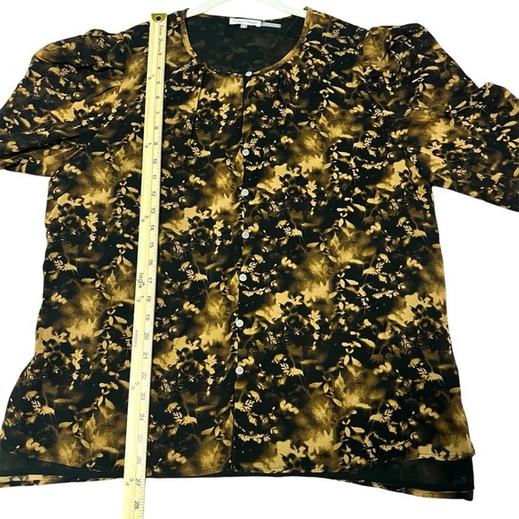 Calvin Klein Women's Black and Brown Floral Neutral Top Size XL Like New! - Picture 9 of 11